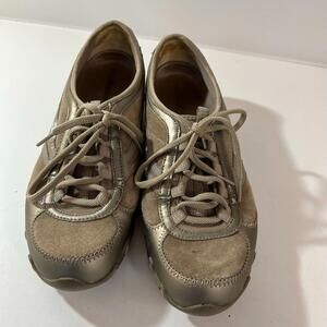 Skecher Womens Shoes Size 9 22018 Color Taupe Leather Synthetic Upper Comfort Fl